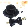 Didiseaon Elegante Cane Da Compagnia Gatto Cappello Nero Cravatta Costume Per Animali Domestici Forniture Per Travestirsi Per Halloween Natale Ed Eventi