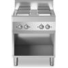 Cucina elettrica 2 piastre quadrate su base armadiata aperta 40x70x85 cm