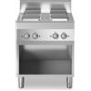 Cucina elettrica 4 piastre quadrate su base armadiata aperta 70x70x85 cm