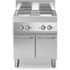 Cucina elettrica 4 piastre quadre su base armadiata con 2 ante 70x70x85 cm