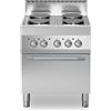 Cucina elettrica 4 piastre tonde con forno elettrico ventilato 70x70x85 cm