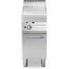Fry top a gas piastra liscia cromata, su base armadiata con porta 40x70x85 cm
