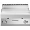 Fry top a gas piastra liscia cromata, da banco70x70x30 cm