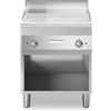 Fry top elettrico piastra 2/3 liscia 1/3 rigata cromata, su base armadiata 70x70x85 cm