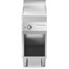 Fry top elettrico piastra liscia cromata, su base armadiata aperta 40x70x85 cm
