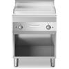 Fry top elettrico piastra liscia cromata, su base armadiata aperta 70x70x85 cm