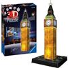 Senza marca/generico Ravensburger - 3D Puzzle Big Ben Night Edition con Luce, Londra, 216 Pezzi, 8+ A