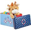 relaxdays Pouf per Bambini, Sgabello Contenitore per Giocattoli, Pieghevole, Per Bimbi e Bimbe, Salvaspazio, Mare, Blu