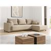 Vente-unique-Divano letto angolare e reversibile in Tessuto Beige - NESSARO