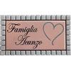 GUIZZO creart - Targa Personalizzata Nomi/Via in Ceramica, Targhetta Personalizzata Modificabile con Cornice Mosaico, Porta Ingresso con Numero Civico Esterno Made in Italy, 17x9.5H cm, Rosa/Grigio