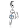 LSxAB Microfono con Charm Nota Musicale per Amanti della Musica Compatibile con Braccialetti Charm Pandora, 4.5mm-5.0mm, Rame, Nessuna pietra preziosa