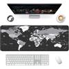 Giecy Tappetino mouse XXL gaming,Mousepad 800 x 300mm, tappetino scrivania grande dimensioni con base in gomma antiscivolo per tastiera, PC(Mappa del mondo)