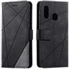 SONWO Cover per Galaxy A20E, Flip Caso in PU Pelle Case Cover Portafoglio Custodia per Samsung Galaxy A20E, [Kickstand] [Slot per Schede], Nero