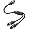 MEIRIYFA Cavo di prolunga video M12 a 4 pin, adattatore da 1 maschio a 2 femmina, splitter a Y, per telecamera di retromarcia CCTV, camion, rimorchio, camper, autobus, monitor, 40 cm