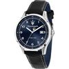 Morellato MASERATI Orologio Uomo, Tempo, Data, Analogico, 42 mm, Cinturino in Pelle, Collezione SORPASSO - R8851124003