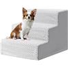 KSIIA Scala per Cani di Piccola Taglia per Letto, Divano, Altezza 33 cm | Scaletta per Cani e Gatti Anziani, Con Rivestimento Rimovibile e Lavabile - Rampa con base antiscivolo, Grigio