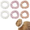JLNGTHONG 6 pezzi elastici per capelli con perle elastiche coda di cavallo accessori per capelli da donna perline corda elastica