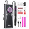 yomanta Fresa per Unghie Professionale Ricaricabile Portatile 35000 RPM Schermo LCD lima elettrica per unghie con 12 Testine Iucidanti Velocità Regolabile Manicure Setper Casa e Salone