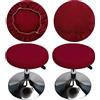 HuaLiSiJi Copri Sgabello Rotondo Con Elastico 2 Pezzi, Fodera Lavabile Facile da Pulire Morbida e Resistente, per Sedia da Bar 30-40 cm (2 Pezzi Bordeaux)