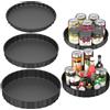 JESIFFY Lazy Susan - Set di 3 piatti girevoli per frigorifero, 26 cm + 24 cm + 22 cm, piastra girevole, per spezie, yogurt, colore nero