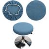 HuaLiSiJi Copri Sgabello Rotondo Fodera Sgabello, Fodera Sgabello Rotondo Lavabile Facile da Pulire Morbido e Resistente, per Sgabello da Bar Sedia da 30-40 cm (1 Pezzi Blu)