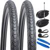 YunSCM Confezione da 2 pneumatici per bicicletta da 28 pollici 28 x 1,50 700 x 38 C ETRTO 38-622 e 700C camera d'aria FV48 mm valvola Presta, pneumatici per bici compatibili 700 x 38C 40-622 700 x 40C