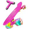 D Deleven Deleven Skateboard 56cm con Ruote LED, Tool per Skate e Cuscinetti Abec 7 - Per Bambini Principianti Ragazze Ragazzi Adolescenti Adulti