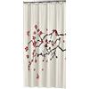 Sealskin Blossom Tenda da Doccia, Poliestere, Rosso, 180 x 200 cm