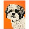 Artery8 Dog Lover Cute Shih Tzu Vibrant Orange Portrait Living Room Large Wall Art Poster Print Thick Paper 18X24 Inch