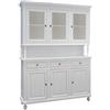 Vicentini arreda CREDENZA CRISTALLIERA NAPOLETANA IN LEGNO 3 ANTE SHABBY CHIC BIANCO POMELLI BRONZO