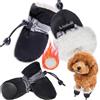 PPGGOPP Scarpe per Cani Impermeabili,4 Pezzi Stivali per Cani Paw Protector,Scarpe Antiscivolo per Zampe di Cani con Cinghie Riflettenti,Scarpette Cane per Cani per Cani di Taglia Piccola e Media (Nero 4)