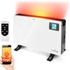 LEHMANN LHOHC-2013C Termoconvettore Elettrico 2000W, con 3 Livelli di Riscaldamento, Termostato Regolabile con Telecomando, Silenzioso, Compatibile con WiFi, Ideale stufa per casa e ufficio