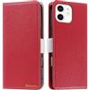 Butnyeoe Cover per iPhone 11 Case,Custodia iPhone 11 Libro,Trama Litchi PU Pelle Protettiva Portafoglio Flip/Folio Wallet Case Con Slot per Schede e Magnetica Supporto,Rosso