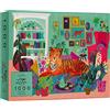 Elena Essex Puzzle da 1000 pezzi per adulti, 71 x 51 cm, motivo: tigre che si rilassa tra le piante