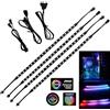 ELLENNE 4X Striscia LED RGB per Case PC, 5V 3Pin Modding, ASUS AURA SYNC, GIGABYTE RGB FUSION, MSI MYSTIC LIGHT SYNC, ASROCK RGB LED, Scheda Madre