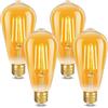 ILEEDear Edison lampadina vintage E27, 2200K, 4 pezzi lampadine led e27 luce calda Ideale per la nostalgia e l'illuminazione retrò in bar ecc, Non Dimmerabile