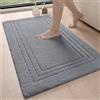 DEXI Tappeto Bagno Assorbente 60 x 110 cm, Soffice e Morbido, Lavabile in Lavatrice, Tappetino Antiscivolo Per Doccia, Lavandino, Camera da Letto, Grigio scuro