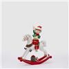 EDG Enzo De Gasperi Elfo con Cavallo a Dondolo 23x20cm Resina Decorazione Natalizia
