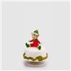 EDG Enzo De Gasperi Carillon Elfo Seduto 15cm Porcellana Decorazione Natalizia