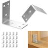 SZYILIDA 20 Pz Staffe Angolari per Legno, Staffe a L, Squadretta di Giunzione Angolare, Angolari Metallo per Legno, Staffa Angolare a 90 Gradi, Connettore Piastra di Fissaggio Multiforo,52x52mm