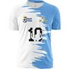 YuanDiann Argentina Vince Magliette Commemorative 3 Stelle Bbandiera Stampa 2022 Coppa del Mondo di Calcio Maglia Girocollo Manica Corta T Shirt per Uomo e Donna 4# L