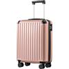 COOLIFE Valigetta da cabina 55 x 35 x 20 cm per Ryanair, bagaglio a mano, valigia rigida con serratura TSA e 4 ruote gemelle, oro rosa, 55 x 40 x 20cm, Valigetta rigida da viaggio