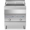 Acqua grill elettrico in acciaio inox, 2 zone di cottura 80x70x85 cm