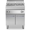 Griglia a gas in acciaio inox su base armadiata con 2 ante 40x70x85 cm