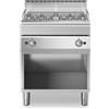 Griglia a gas in acciaio inox su base armadiata aperta 70x70x85 cm
