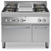 Tuttapiastra a gas + 4 fuochi a gas su forno a gas 110x70x85 cm