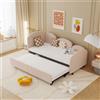 Gomyway Divano Letto Singolo a Forma di Fiore in Velluto, Divano con Letto Estraibile Imbottito, Telaio in Legno, Senza Materasso 90x200cm, Rosa | Aosom Italy