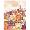 Artery8 Morocco Skyline Colourful Watercolour Cityscape Living Room Large Wall Art Poster Print Thick Paper 18X24 Inch