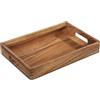 Zassenhaus Vassoio da portata in legno di acacia, vassoio con manici, vassoio per la colazione, vassoio in legno, decorazione per piatti, legno duro coltivato in modo sostenibile, 42 x 28 x 6 cm