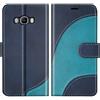 BoxTii Cover per Samsung Galaxy J5 2016, Custodia in PU Pelle Portafoglio per Galaxy J5 2016, Magnetica Cover a Libro con Slot per Schede, Blu